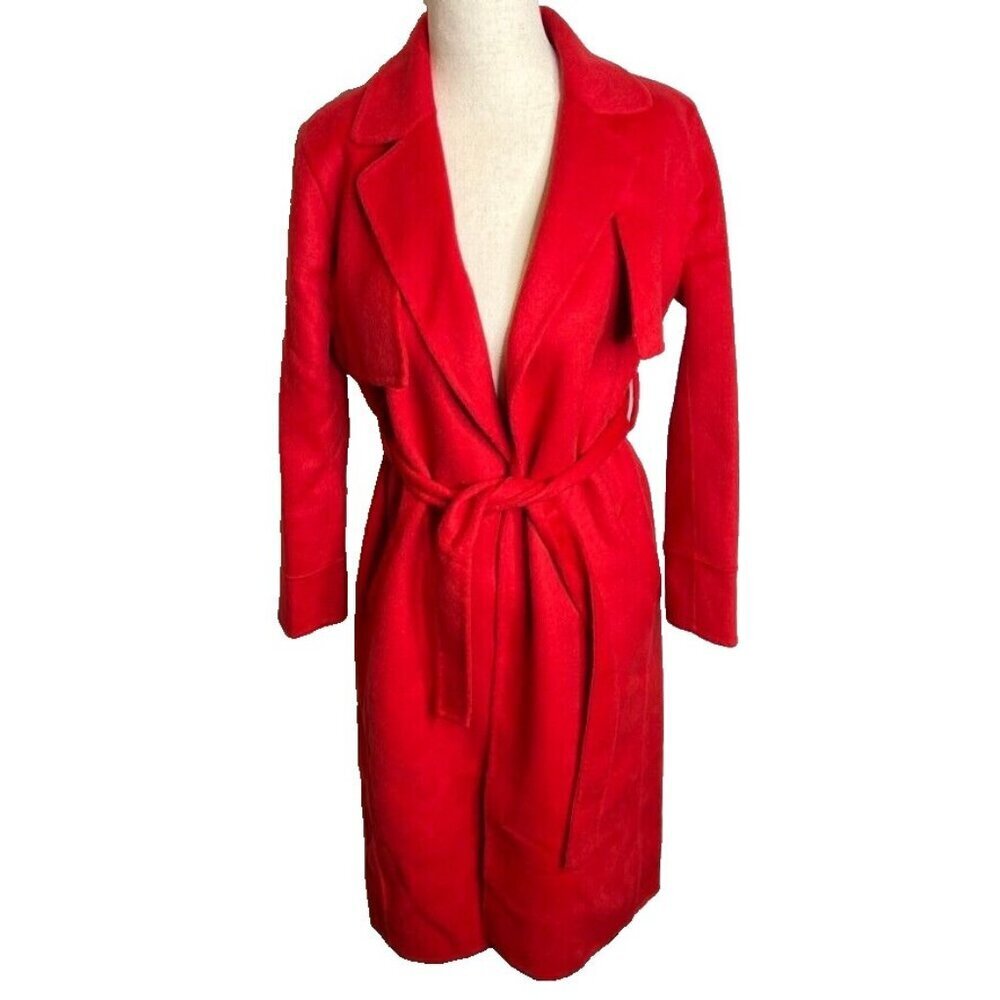 J.Crew $398 Petite Harriet Trench Coat Holiday Red Size PS BV873 - Picture 4 of 8
